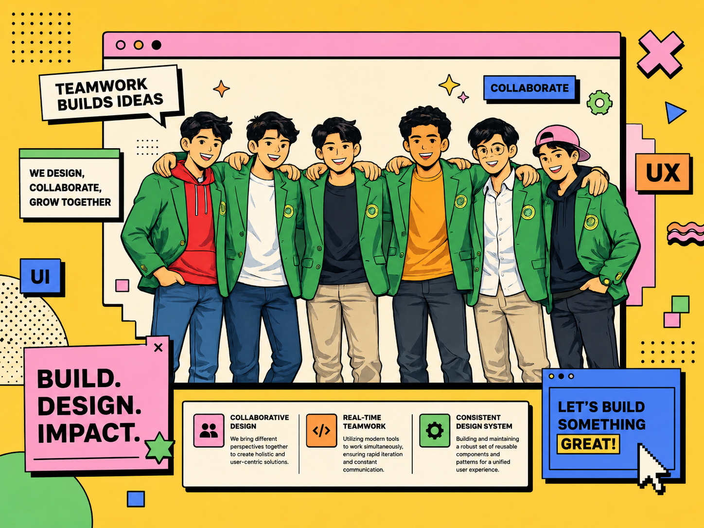 Ilustrasi kerja sama Kelompok Mirink