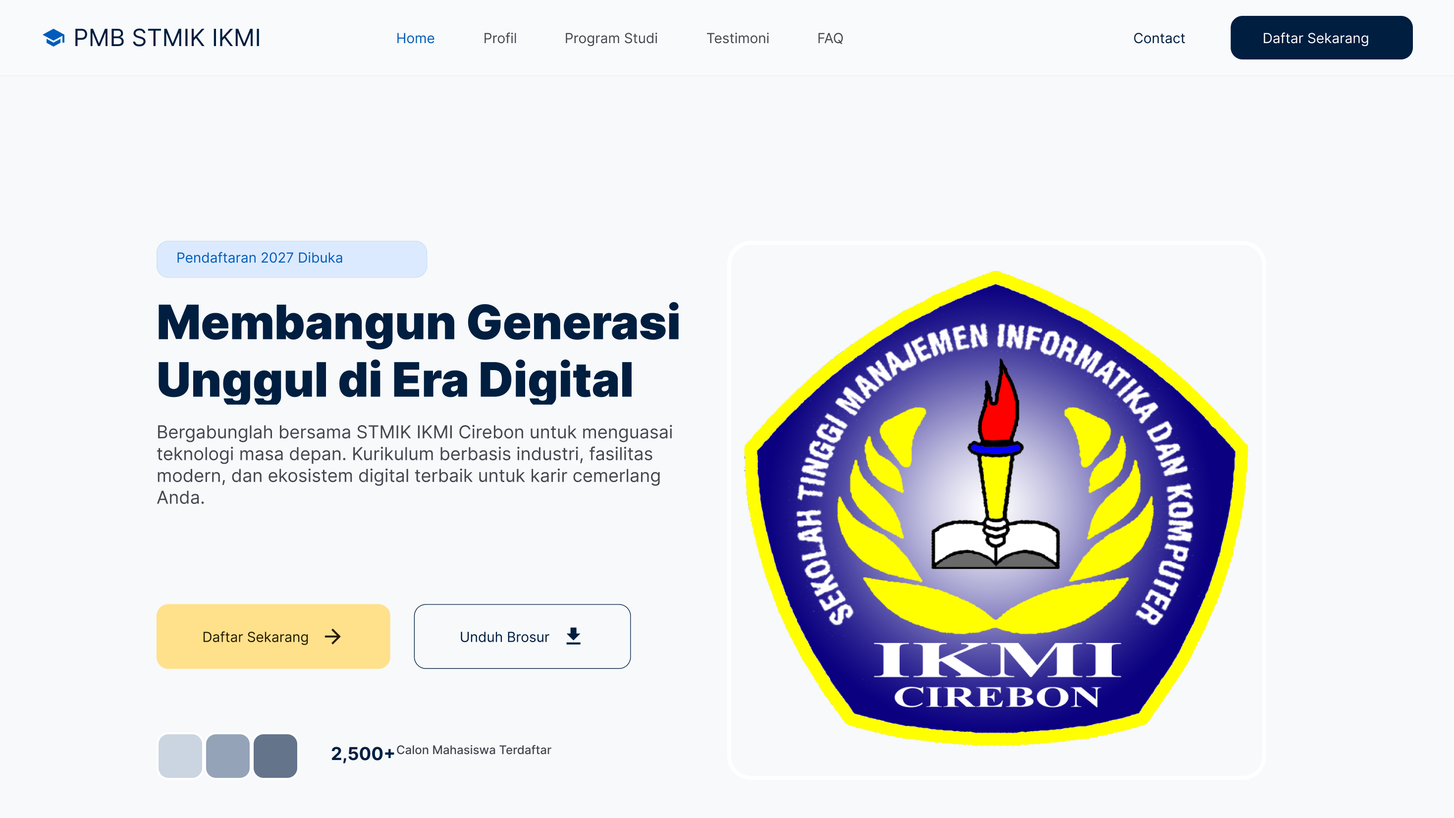 Website Landing Page PMB STMIK IKMI 2026-2027